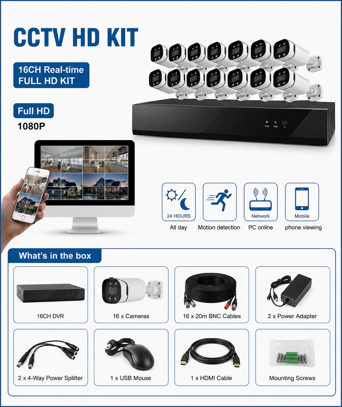 CCTV HD KIT 16 CHANNEL REAL TIME