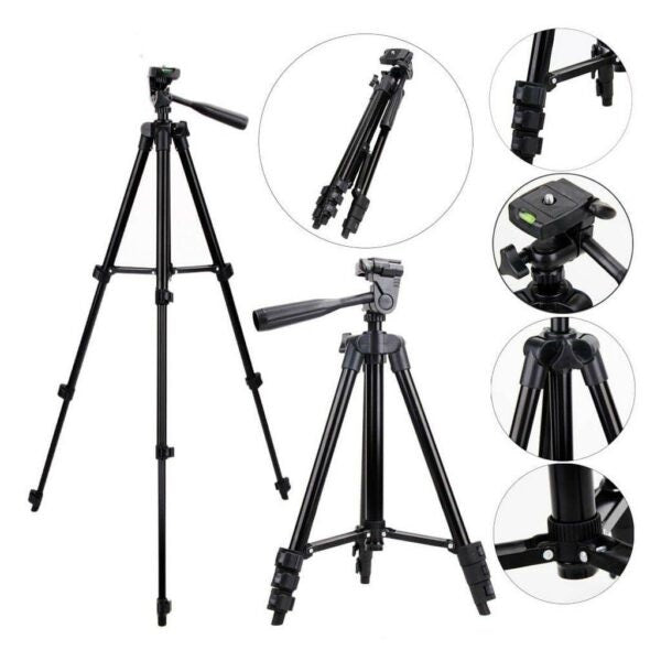 Aerbes AB-ZJ65 102cm Adjustable Tripod Stand with Phone Holder – 360°