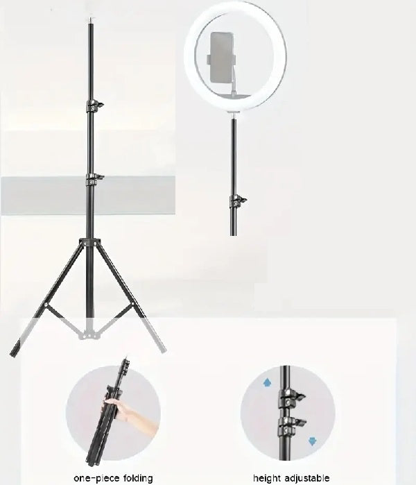 Aerbes AB-ZJ67 2.1m Professional Ring Light Stand – Adjustable Heavy Duty Tripod Stand for Ring Lights