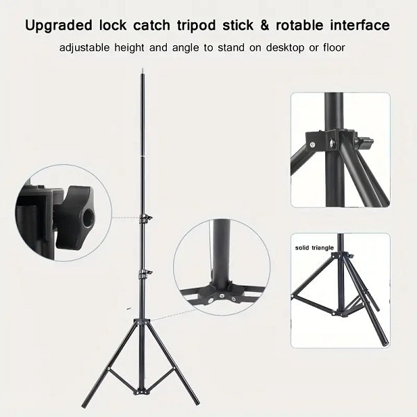 Aerbes AB-ZJ67 2.1m Professional Ring Light Stand – Adjustable Heavy Duty Tripod Stand for Ring Lights