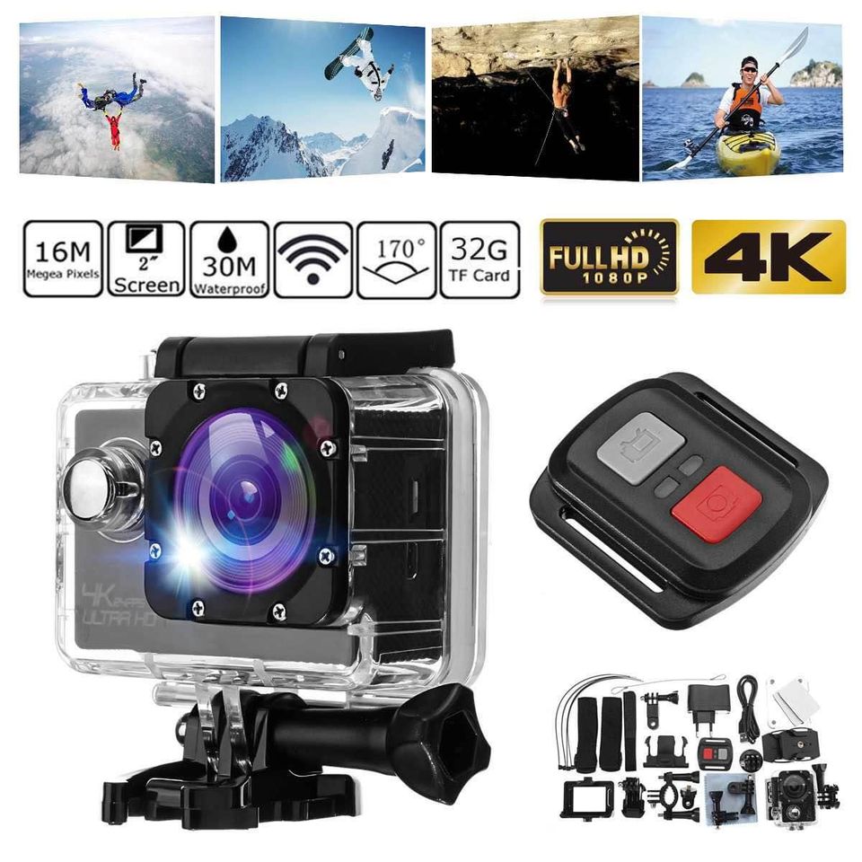 Aerbes AB-F001 Waterproof Sports Full HD 4K Wifi Camera With Remote Control