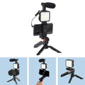 Aerbes AB-BG06 Smartphone Vlogging Kit with LED Fill Light, Microphone, Wireless Remote & Mini Tripod for Content Creation