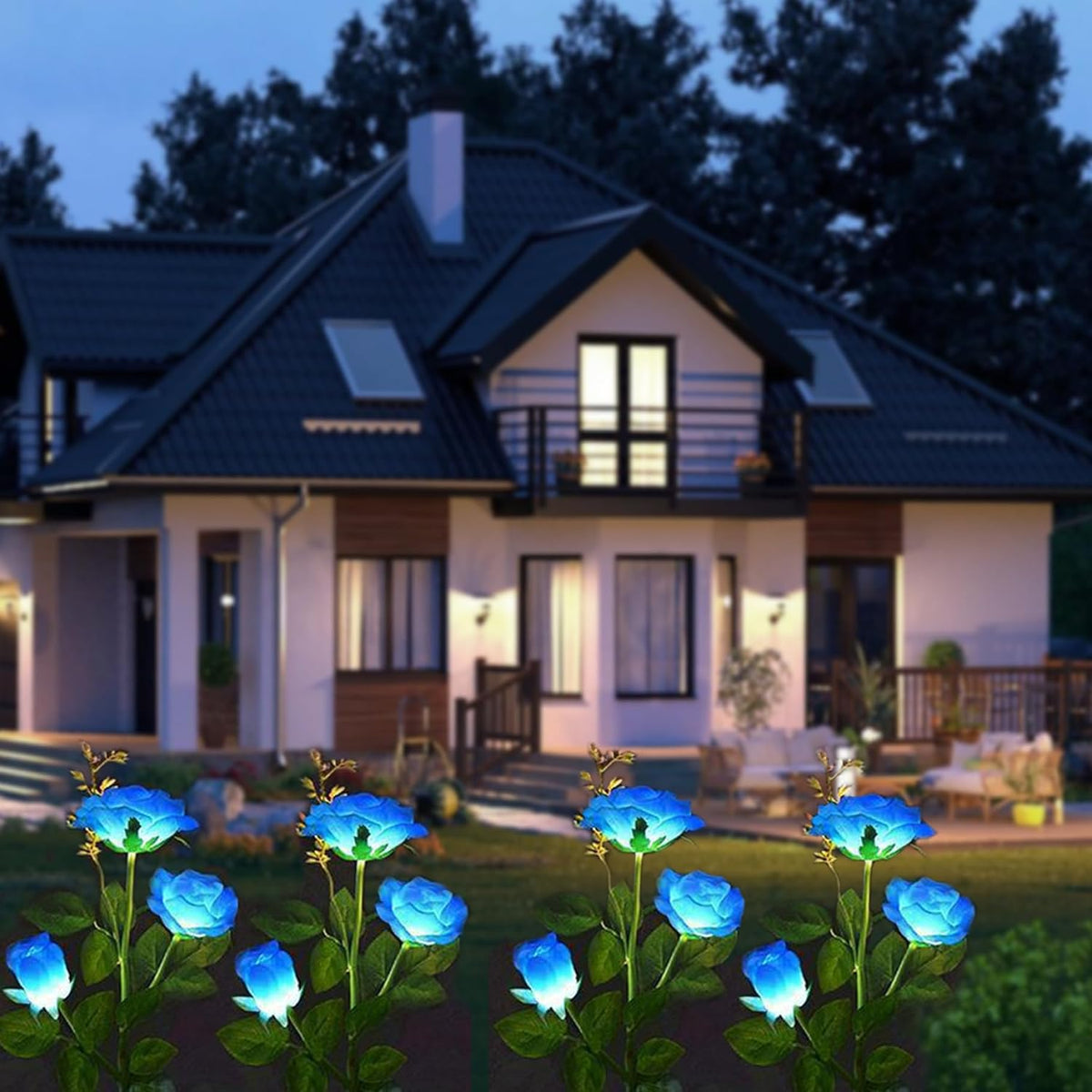 Solar Powered LED Sunflower Shaped 3 Head Light.
