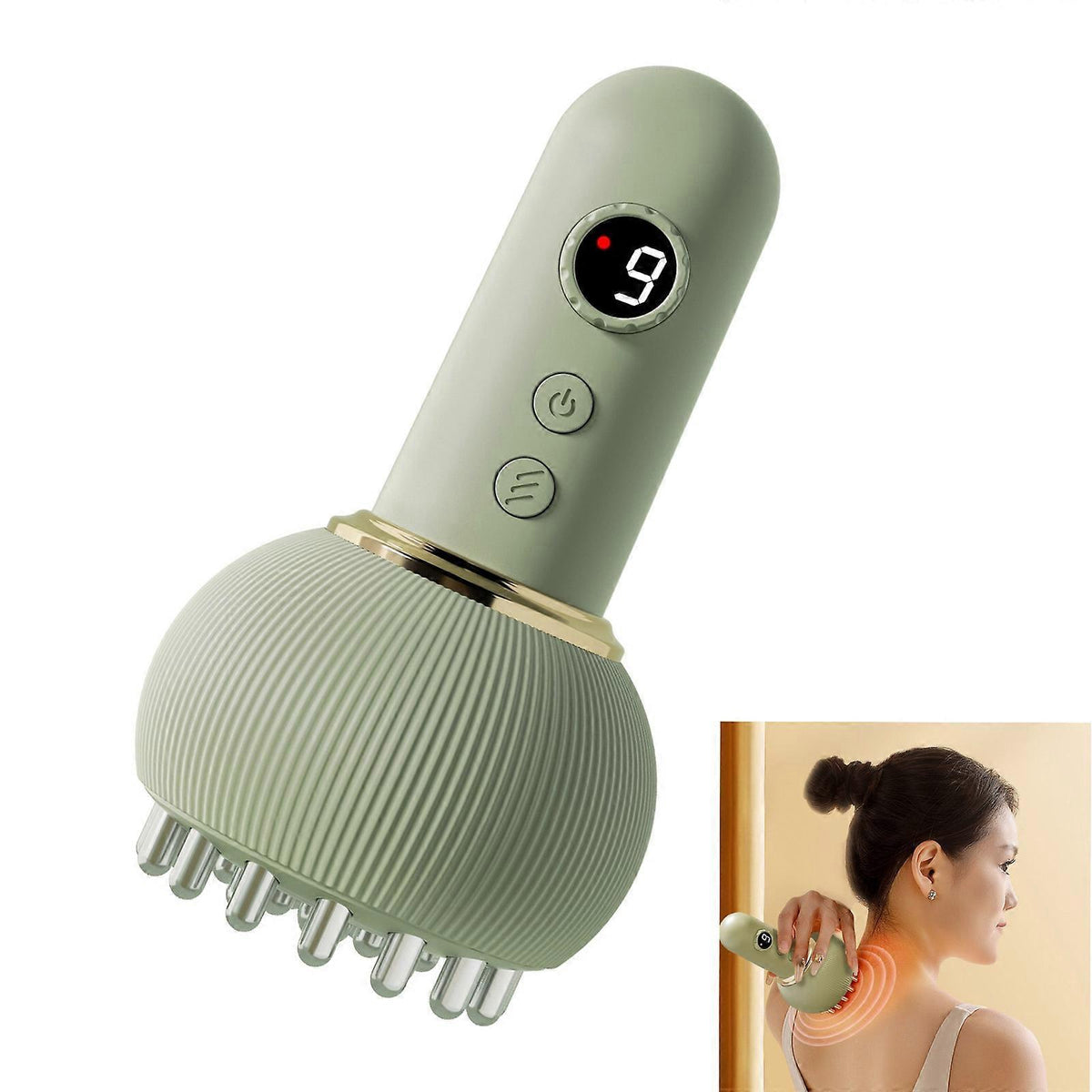 Cordless Cupping Scrapings Machine 9Level Intensity ABS Massage Tool For Muscle Recovery Circulations Improvement.