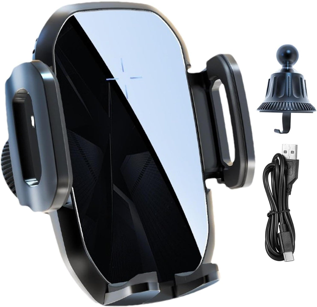 Phone Mount For Car Wireless Charger 360° Rotation Temperature Control Chip | Fast Charging Phone Holder Extendable Base for Home