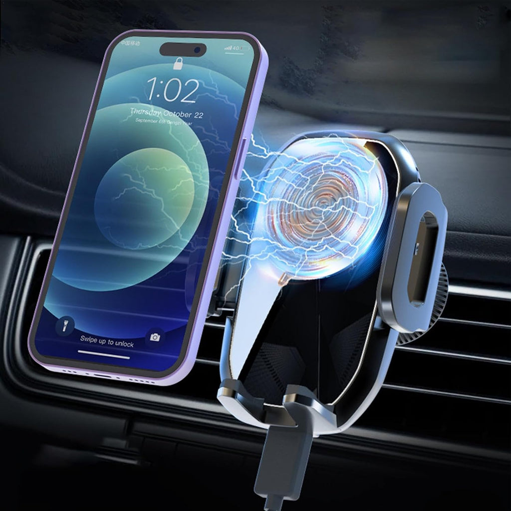 Phone Mount For Car Wireless Charger 360° Rotation Temperature Control Chip | Fast Charging Phone Holder Extendable Base for Home