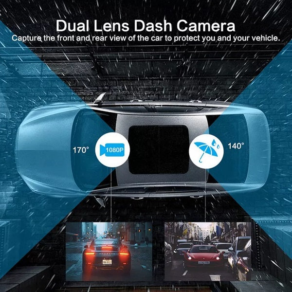 Aerbes AB-Q609 1080P HDR Vehicle Dashboard Camera With Reversing Camera.