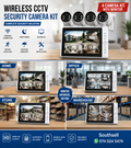 4-Channel Wireless NVR Security Camera Kit with Integrated LCD Monitor