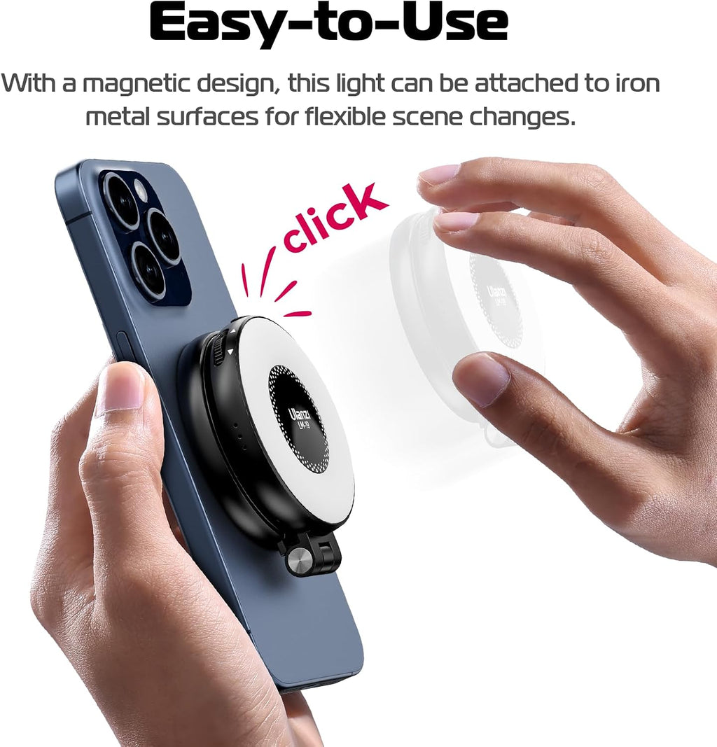 Magnetic Selfie Light, LED Fill Light Compatible with Magsafe, LED Selfie Ring Light Included Sticky Ring for Phones, for...