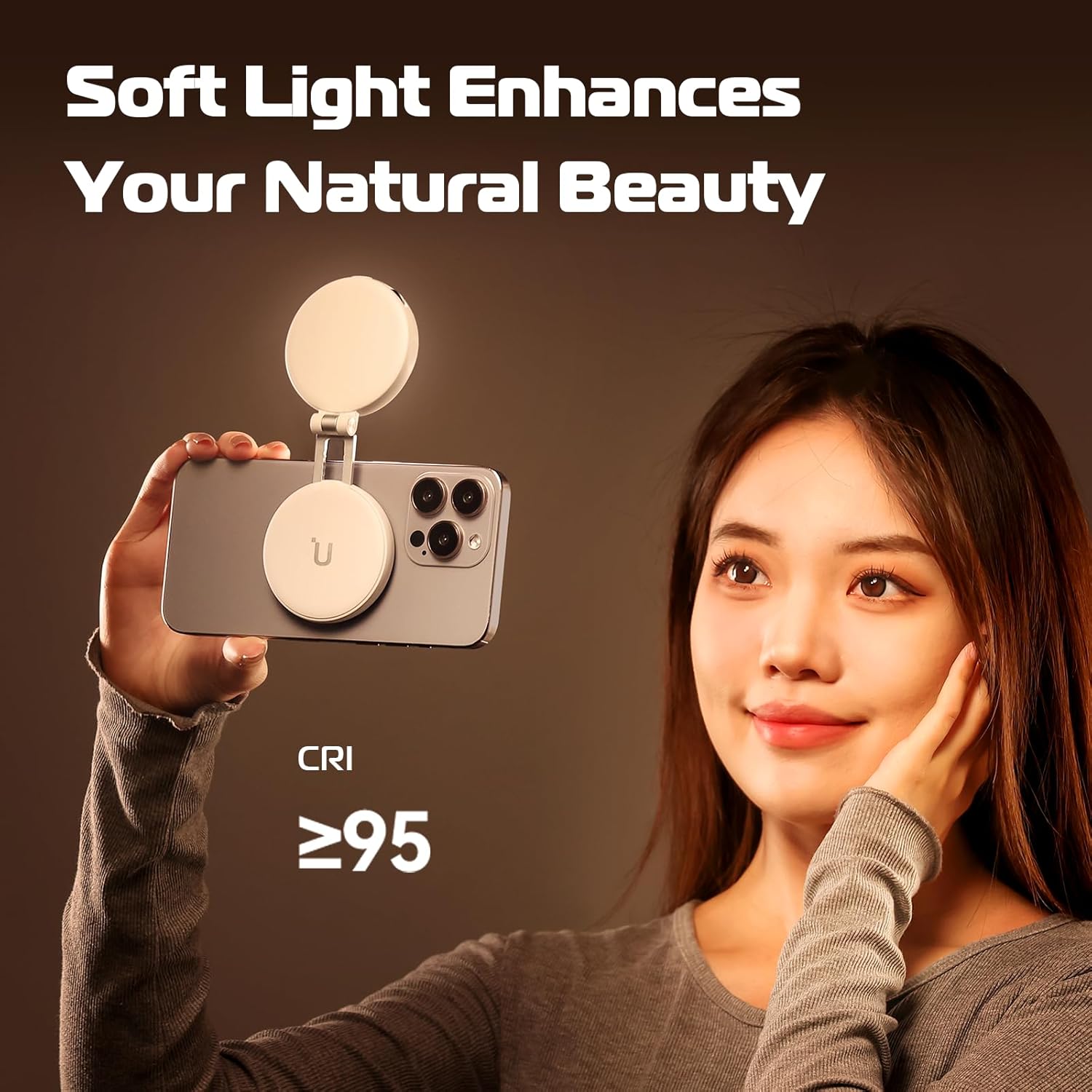 Magnetic Selfie Light, LED Fill Light Compatible with Magsafe, LED Selfie Ring Light Included Sticky Ring for Phones, for...