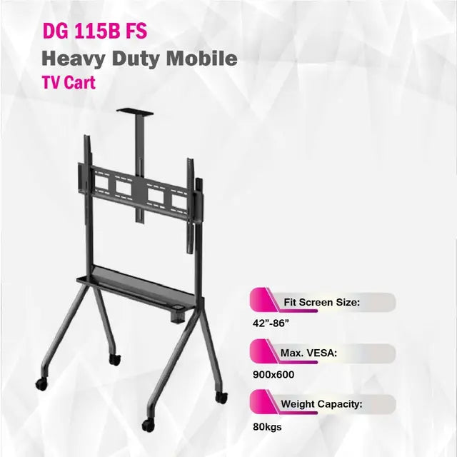 HEAVY DUTY MOBILE TV MOUNT TROLLEY
