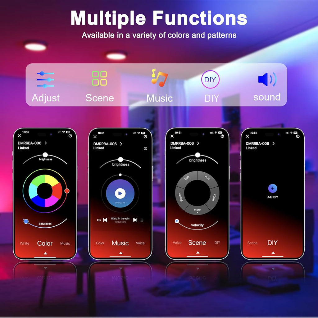 5M Neo5M Neon LED Rope Lights, Waterproof LED Lights for Bedroom, Flexible Light Strip with Remote and APP Control,n LED Rope Lights, Waterproof LED Lights for Bedroom, Flexible Light Strip with Remote and APP Control,