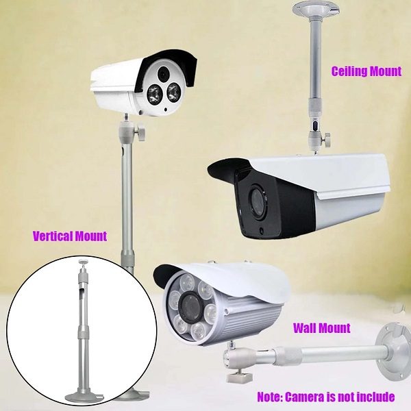 JG20375478 30-60cm Adjustable Metal CCTV Camera Ceiling Mount Bracket for Indoor & Outdoor Security Cameras .