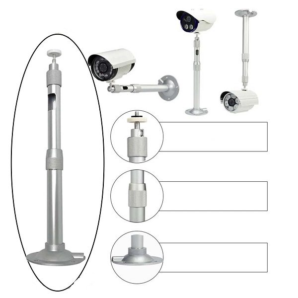 JG20375478 30-60cm Adjustable Metal CCTV Camera Ceiling Mount Bracket for Indoor & Outdoor Security Cameras .