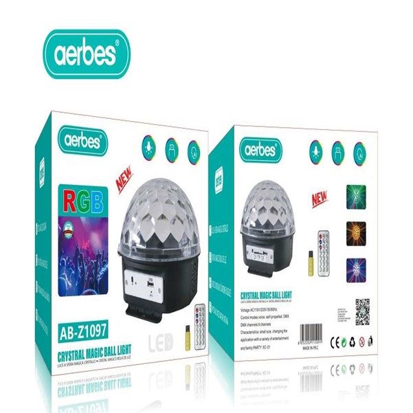 Aerbes AB-Z1097 RGB Magic Ball Light With USB And Remote Control.