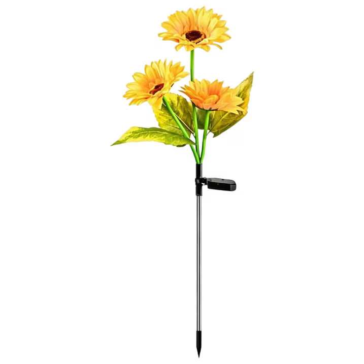 Solar Powered LED Sunflower Shaped 3 Head Light.