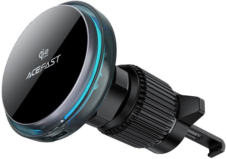 Magnetic Wireless Car Charger Mount, Phone Holder with Cooling Fan, Compatible with iPhone 12-17 and Qi-2.2 Enabled Devices