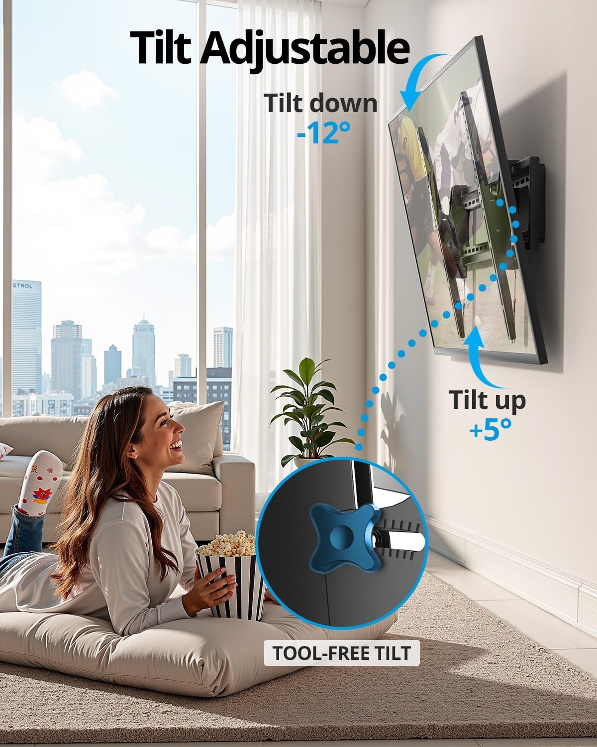 HEAVY DUTY TILT TV WALL MOUNT BRACKET