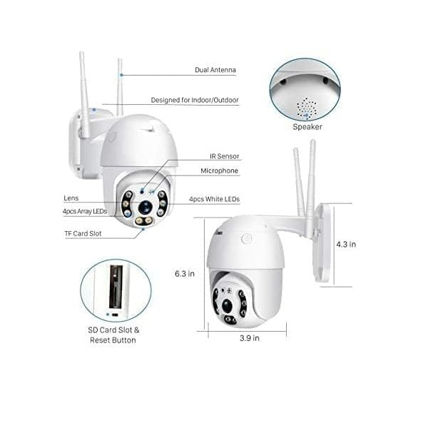 XF00020 V380 Pro App Wifi Smart Camera With IR Sensor And IP66 Protection Rating .