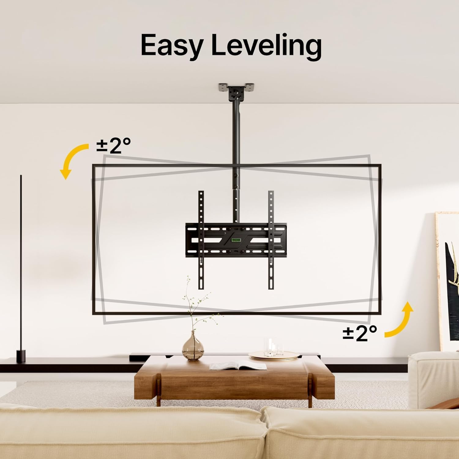 HIGHT & TILT ADJUSTABLE CEILING TV MOUNT BRACKET