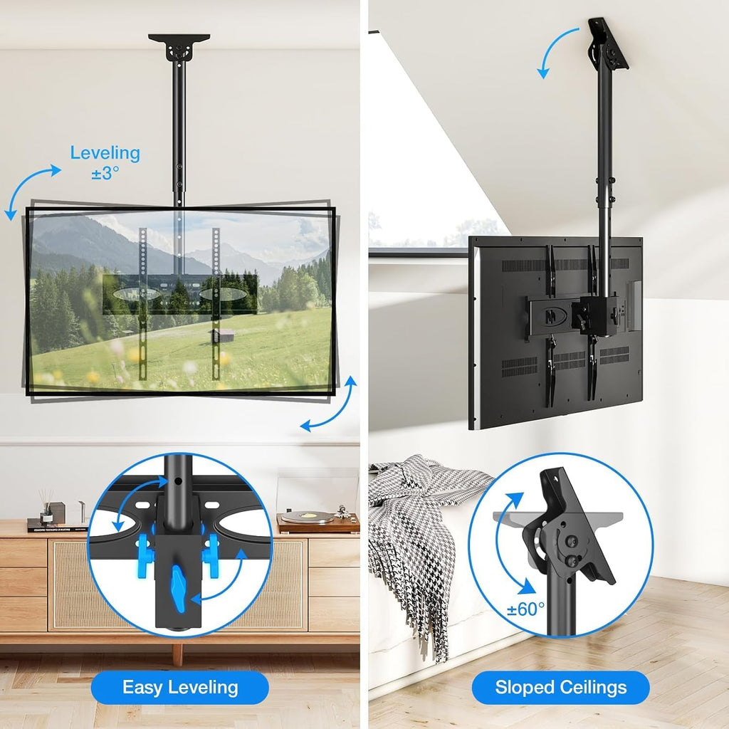 HIGHT & TILT ADJUSTABLE CEILING TV MOUNT BRACKET