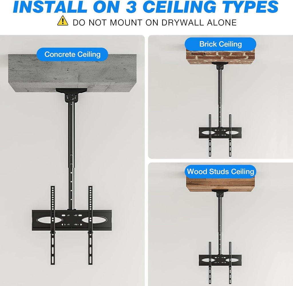 HIGHT & TILT ADJUSTABLE CEILING TV MOUNT BRACKET