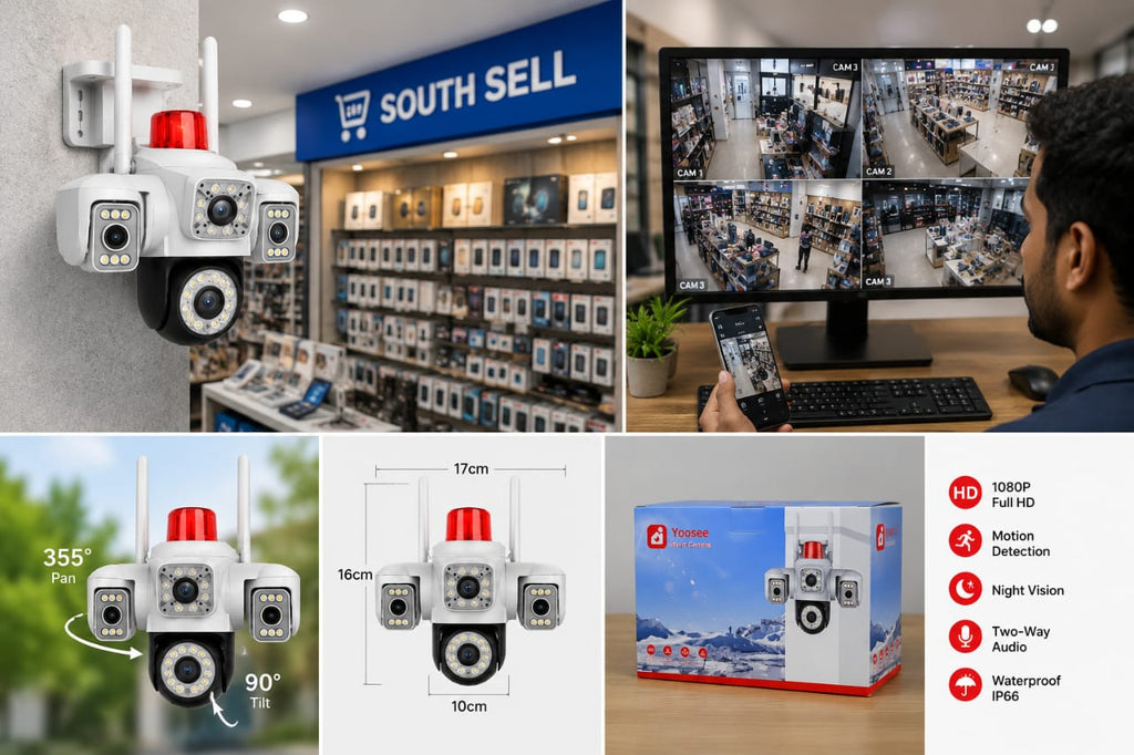 HYS-SJT02 YOOSEE  Three Lens  digital zoom PTZ IP Camera.