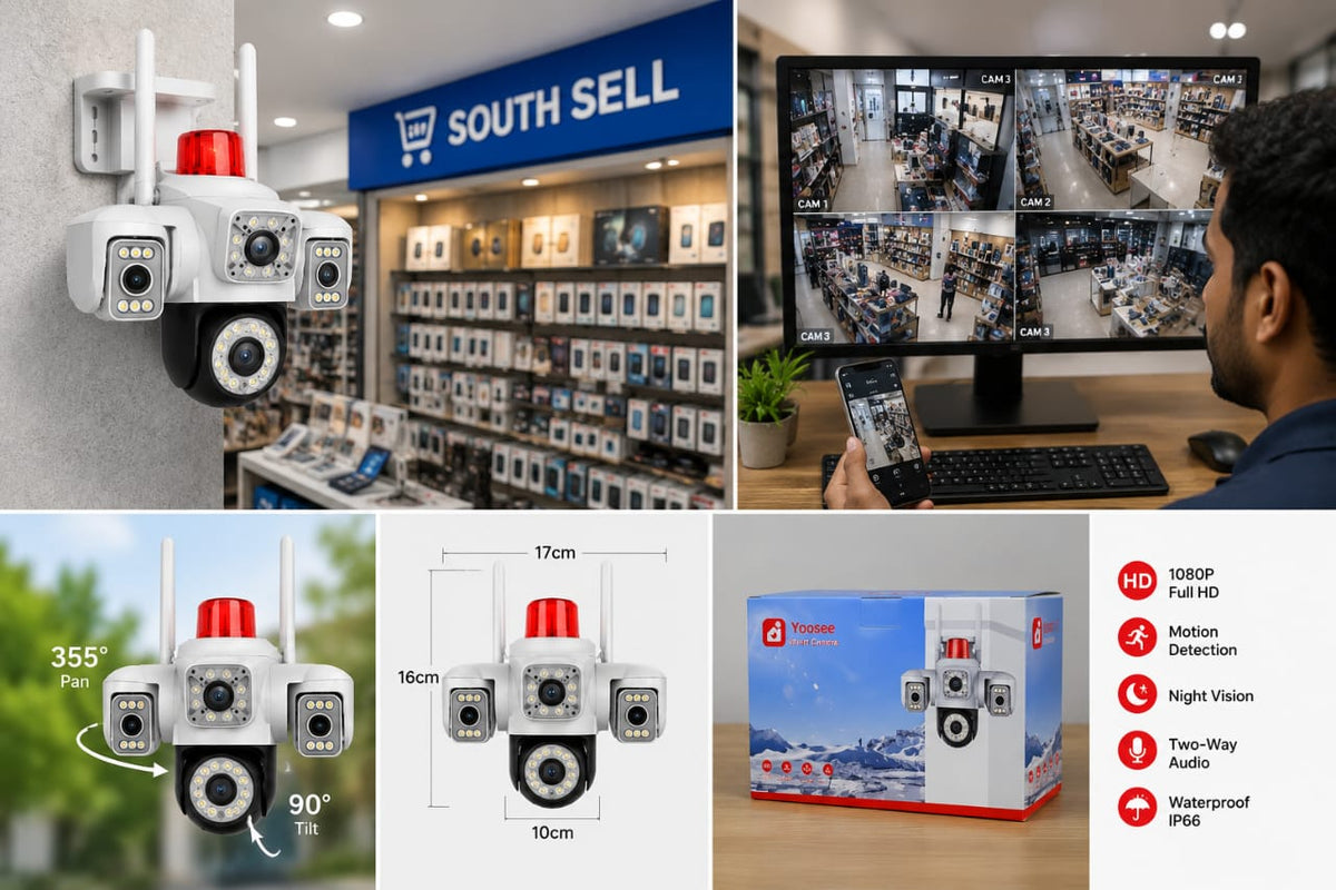 HYS-SJT02 YOOSEE  Three Lens  digital zoom PTZ IP Camera.