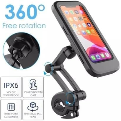 Rider” 360 Degree RotatingFully Enclosed Waterproof Mobile Phone Motorcycle & Bike Phone Mount Holder