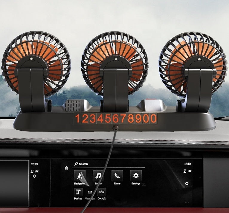 Universal 3 Heads Car Fan Triple Foldable Dashboard Truck Fan Car Accessories 4V 12V 24V Car Fan