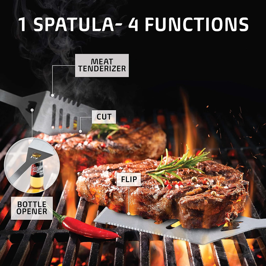 Heavy Duty Stainless Steel BBQ Grill Tools Set for Outdoor Grill with Aluminum... Size:33Pcs