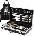 Heavy Duty Stainless Steel BBQ Grill Tools Set for Outdoor Grill with Aluminum... Size:33Pcs