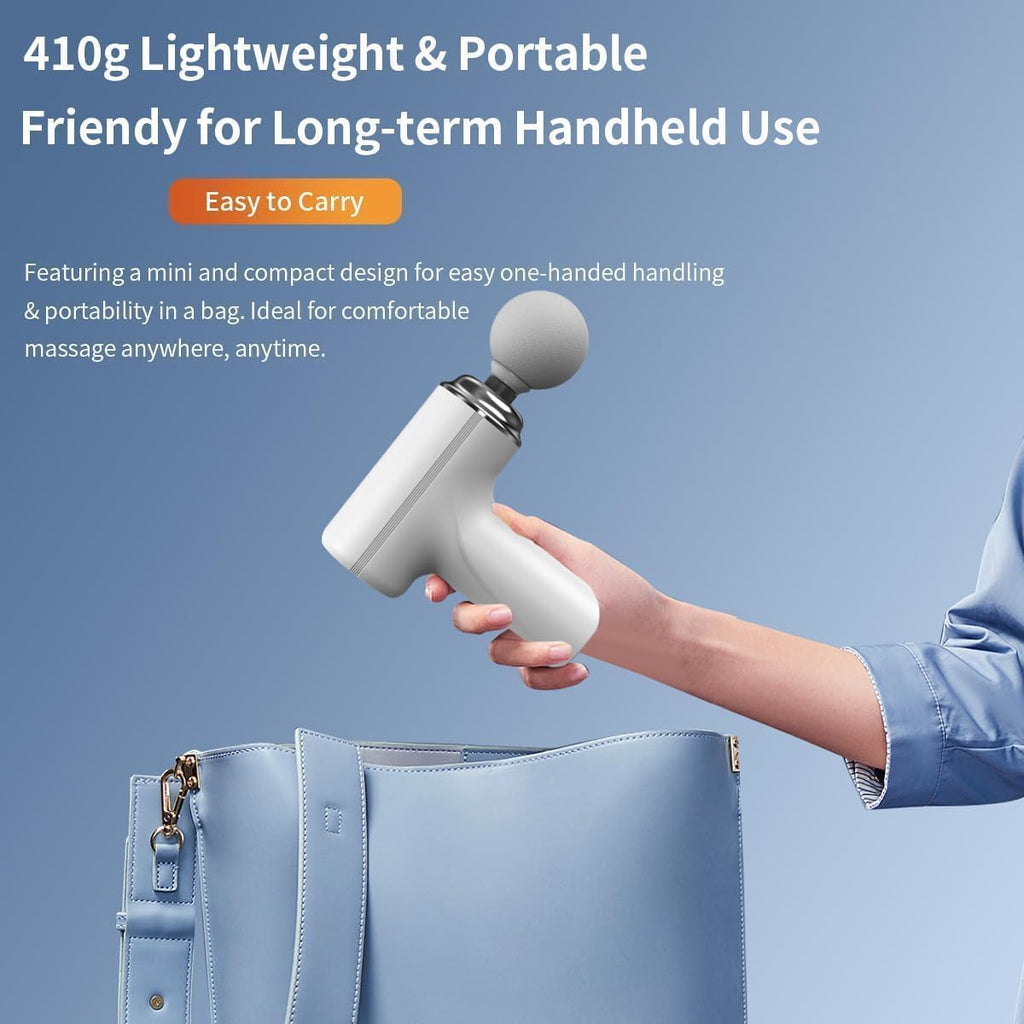 Massage Gun Deep Tissue, Powerful Percussion Muscle Massager with 6 Speeds Adjustable, type-C & mini massage gun for Body Massage, Pain Relief, Fitness...