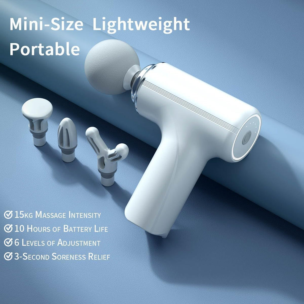 Massage Gun Deep Tissue, Powerful Percussion Muscle Massager with 6 Speeds Adjustable, type-C & mini massage gun for Body Massage, Pain Relief, Fitness...