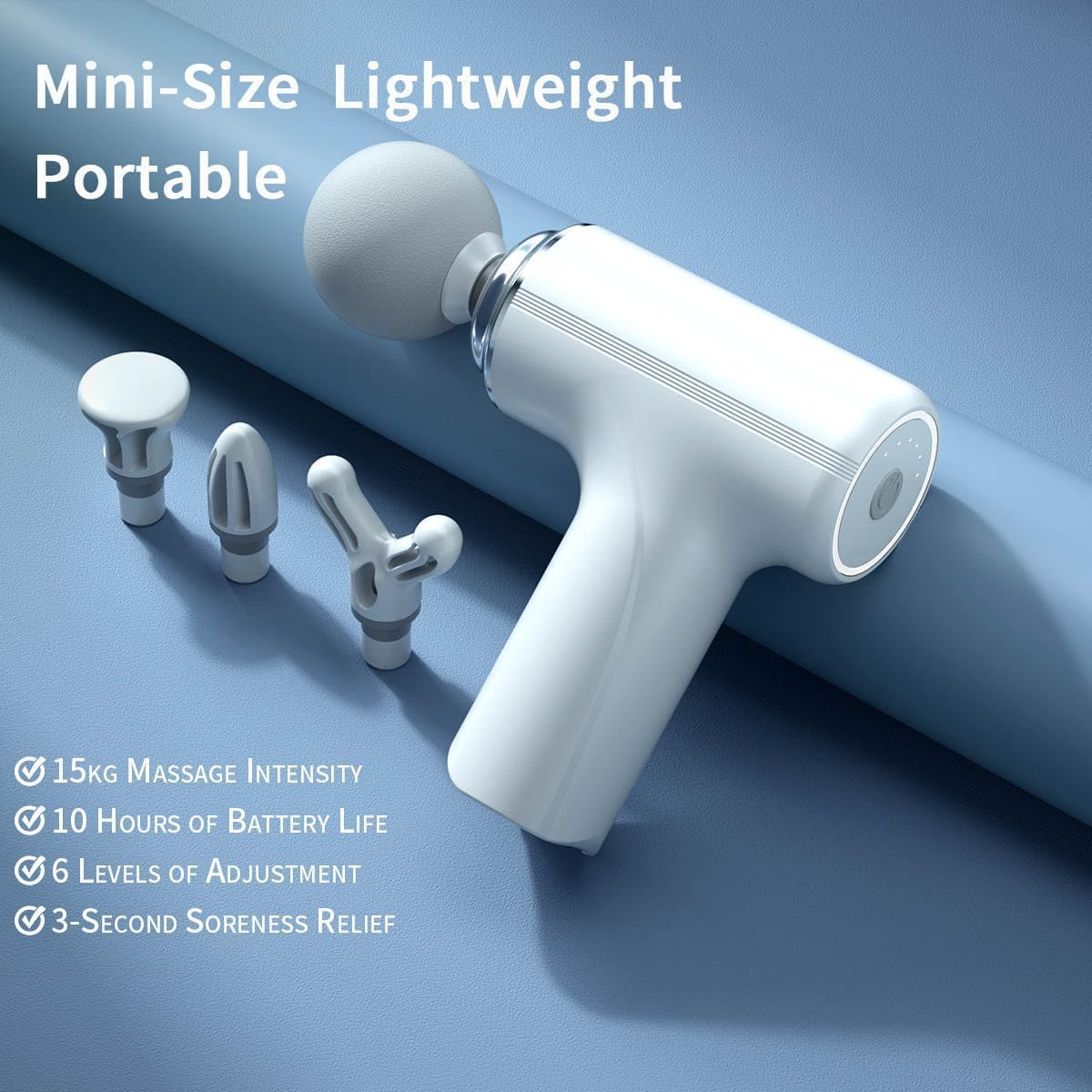 Massage Gun Deep Tissue, Powerful Percussion Muscle Massager with 6 Speeds Adjustable, type-C & mini massage gun for Body Massage, Pain Relief, Fitness...