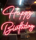 Happy Birthday Led Neon Sign Board Pink Glow Color