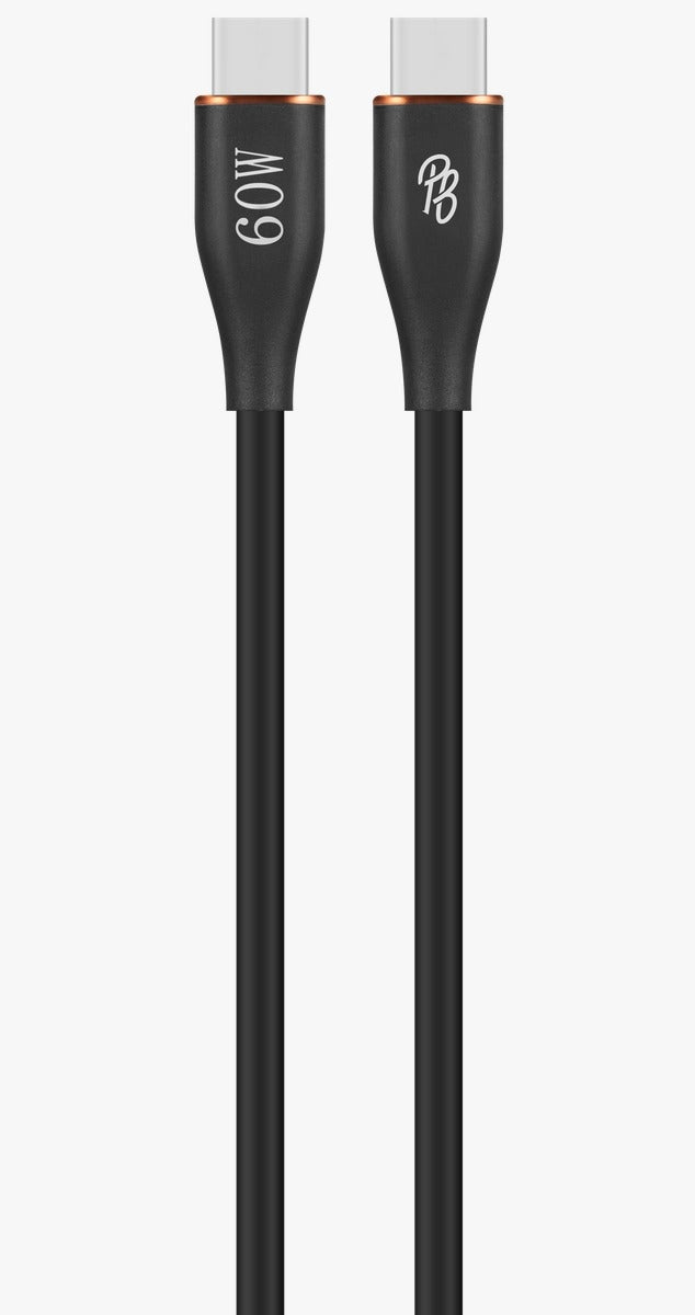 2m 60W Type-C to Type-C Charging Cable - Black
