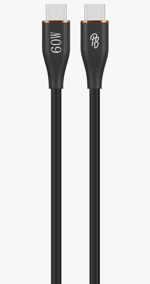 2m 60W Type-C to Type-C Charging Cable - Black