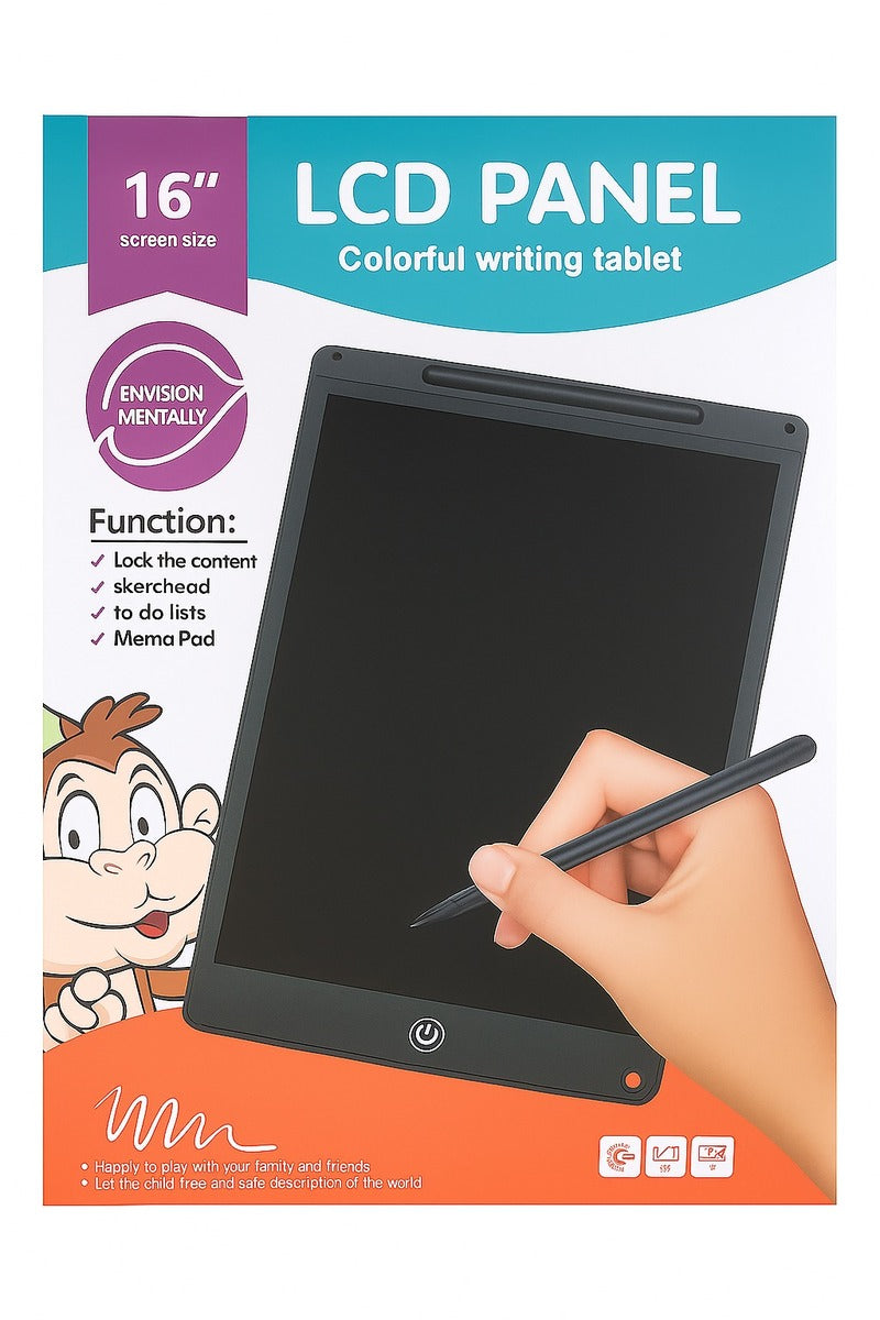 16" LCD Panel Writing Tablet - Colorful Electronic Drawing Board.