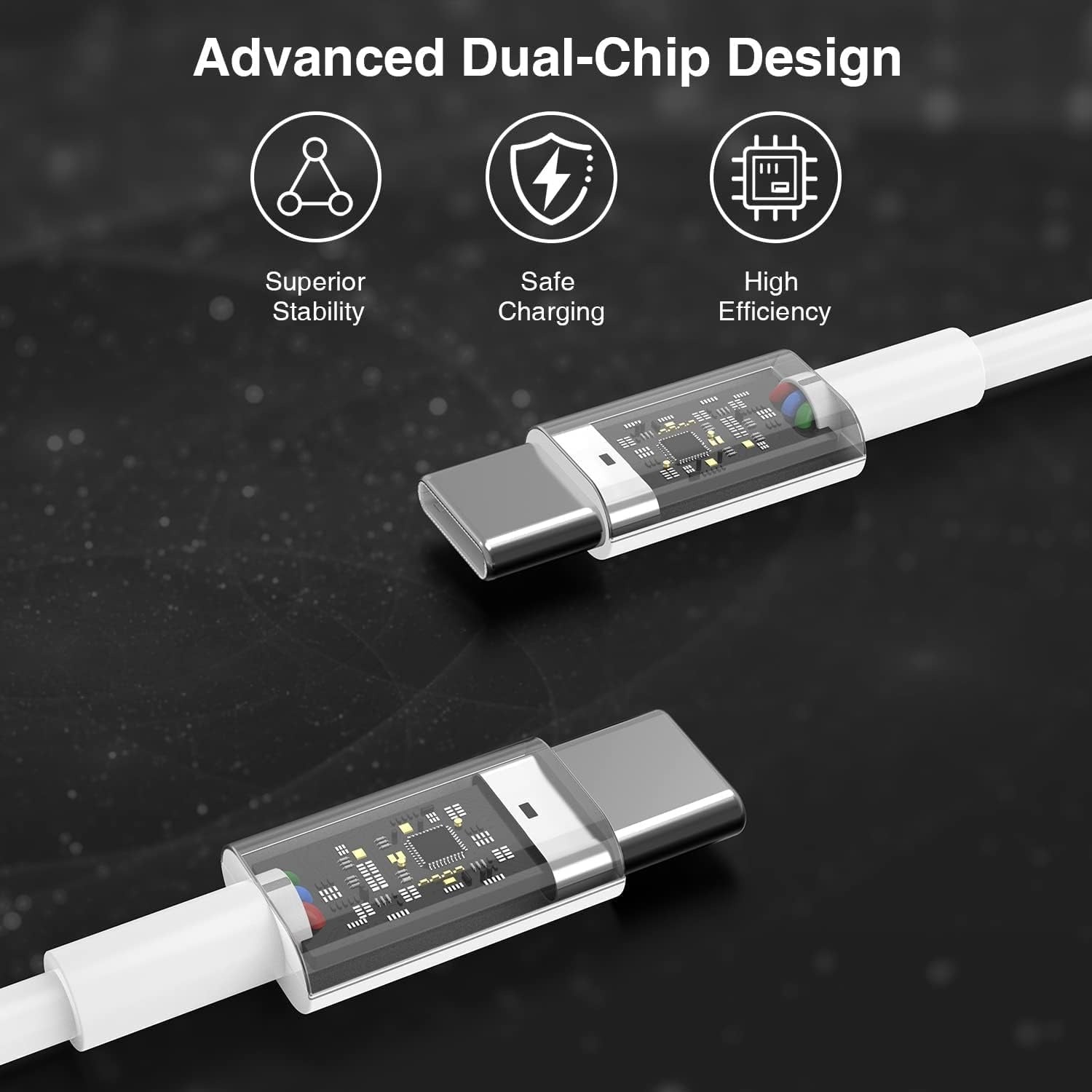 EZRA  66W Type-C to Type-C Cable 2M Nylon Braided 5A Fast Charging 480Mbps High Speed Data Sync Cable Compatible with Laptops, Smartphones and Gaming Devices