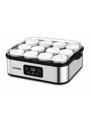 Akane Yogurt Maker 12 Jar 180ml Digital PTC Heating Stainless