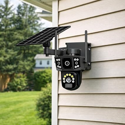 Solar-Powered PTZ Security Camera – 355° Horizontal & 95° Vertical Rotation, Two-Way Talk