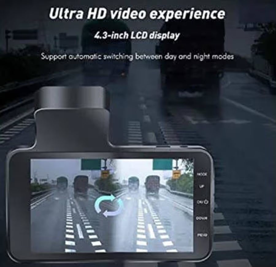 Dual Lens Vehicle BlackBox DVR 4K High-Definition Dash Cam Recorder