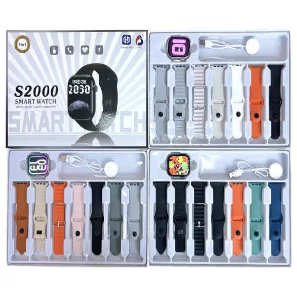 S2000 Smart Watch Set With 7 Interchangeable Bands.