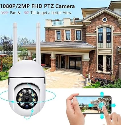 PTZ WiFi SMART SECURITY CAMERA WITH DUAL ANTENNAS.