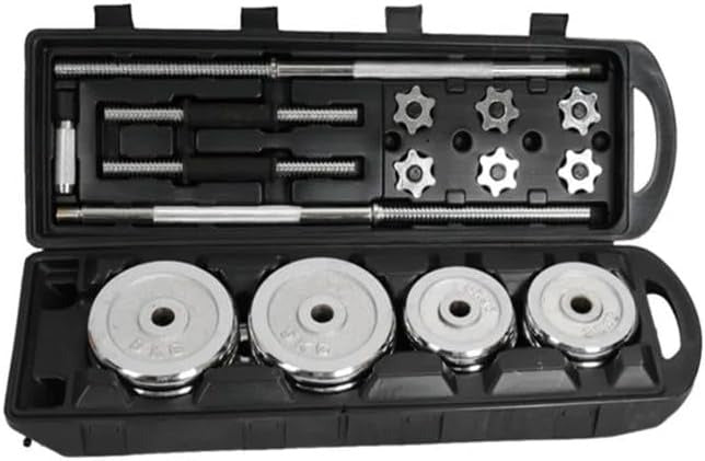 50kg Adjustable Dumbbell & Barbell Set – Iron Plates with Rubber-Coated Bars | Home Gym Strength Training Kit.