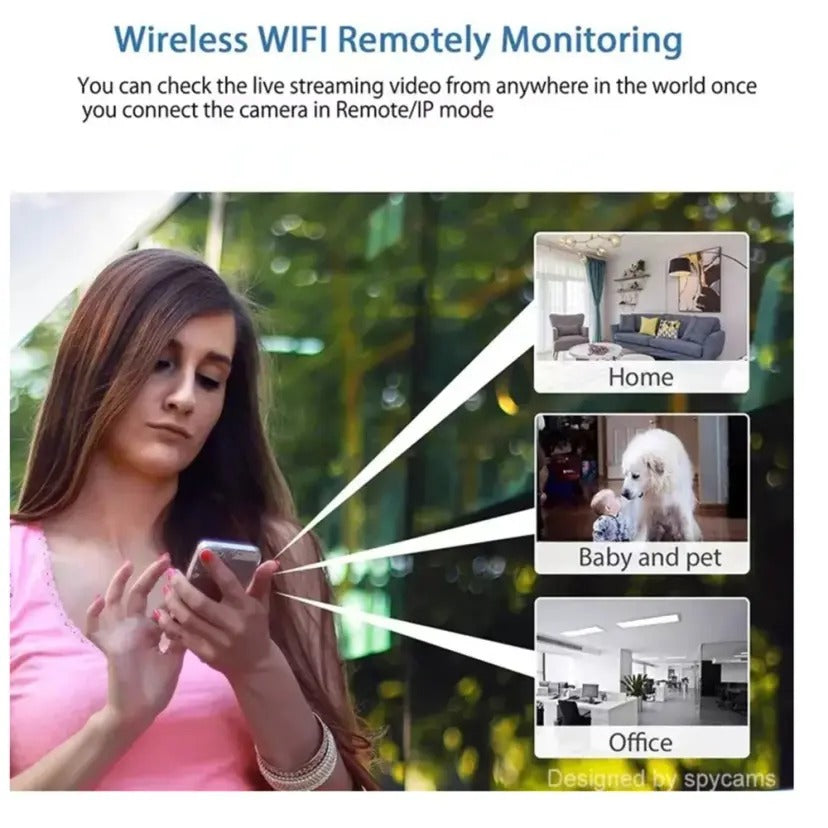 The X5 WiFi Mini Camera delivers high-definition 1080p video, 140° wide-angle coverage, and advanced 940nm infrared night vision for discreet, 24/7 monitoring.