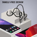 240W  Fast Charge  4-in-1 USB Cable (Black) Includes USB A to USB C, USB A to Lightning, USB C to USB C Cable & USB-C to Lightning Adapter - High-Speed Data...