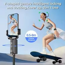 CL18 8M AI Follow Selfie Stick Tripod Foldable Monopod with Bluetooth Remote Control For iphone Xiaomi Smartphone