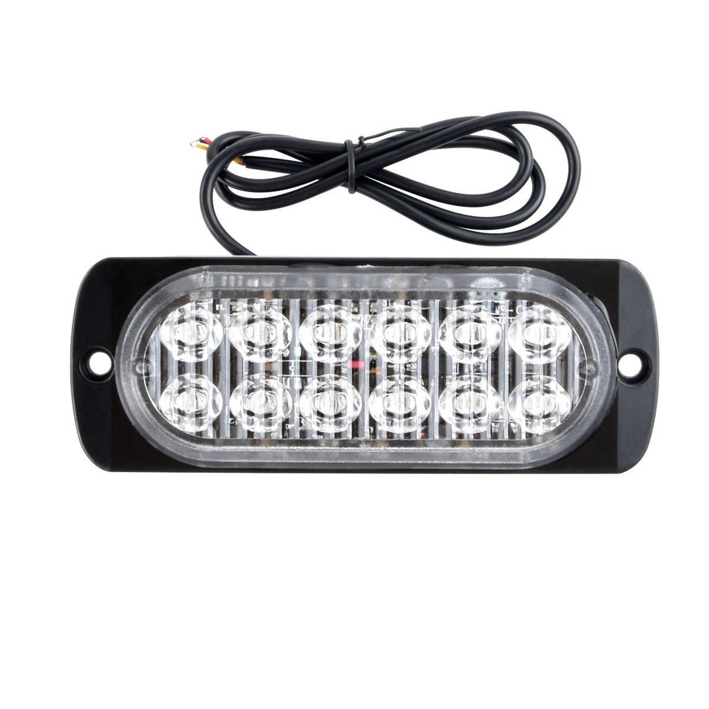 VS-12T-B White  Car  Light12 LED Truck Emergency Beacon Warning Hazard Flash Strobe Light 12-24V